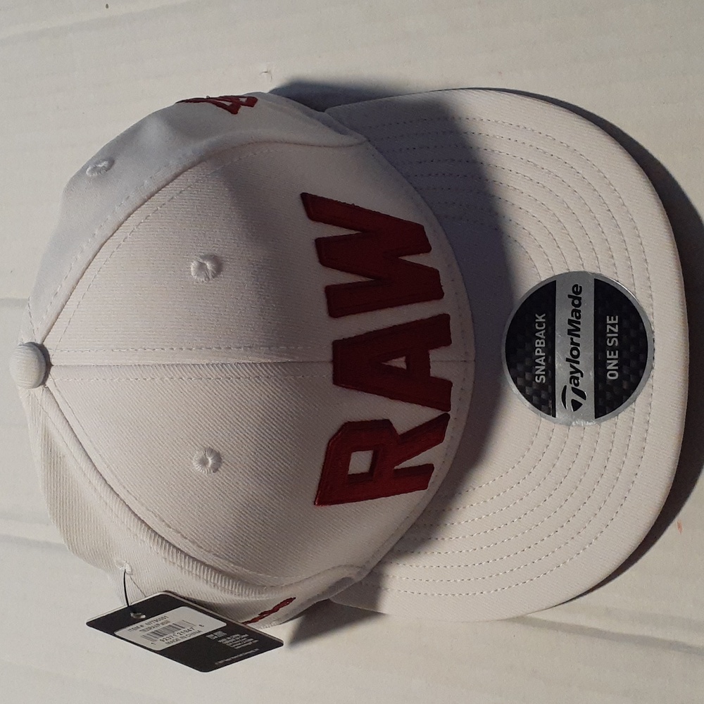 Raw taylormade snapback hat, white